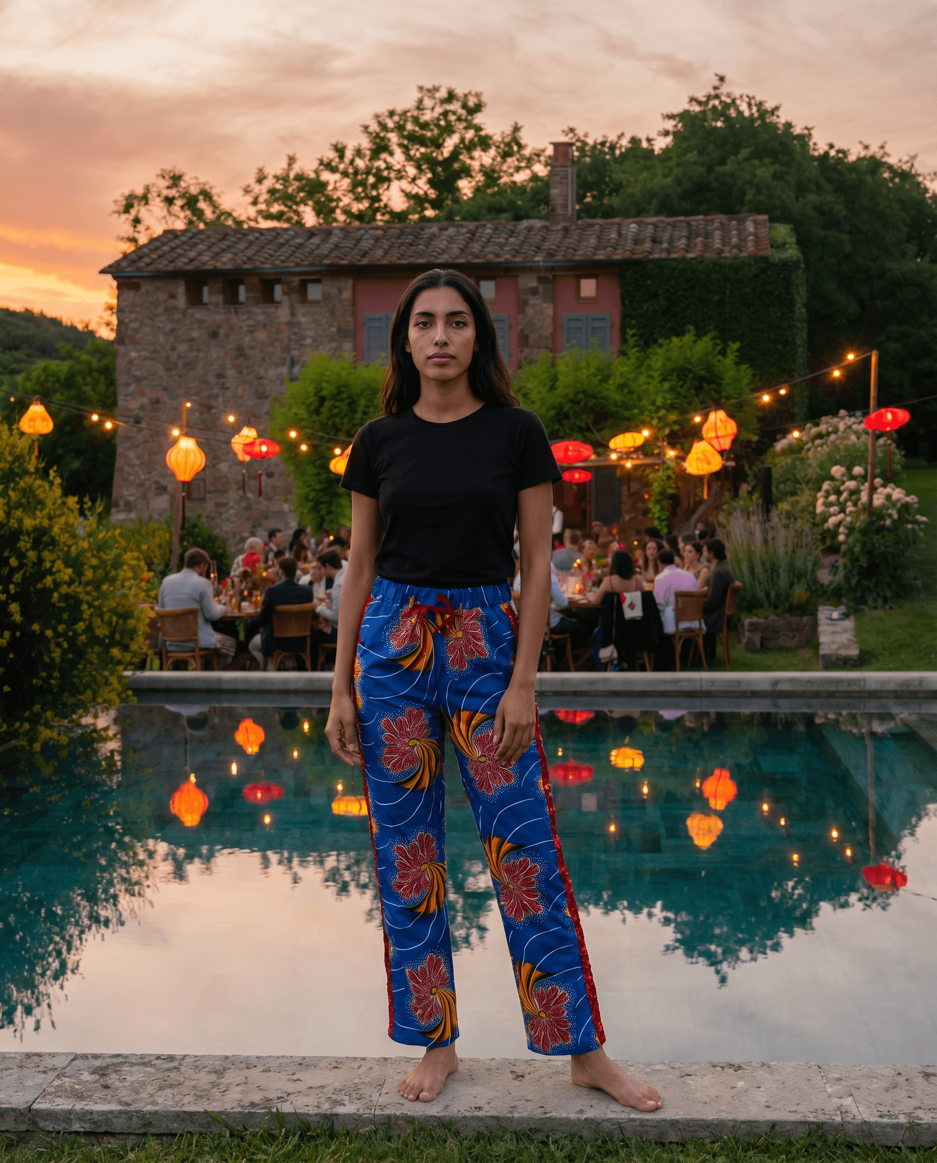 Pantalon Dune&Pins au bord d'une piscine
